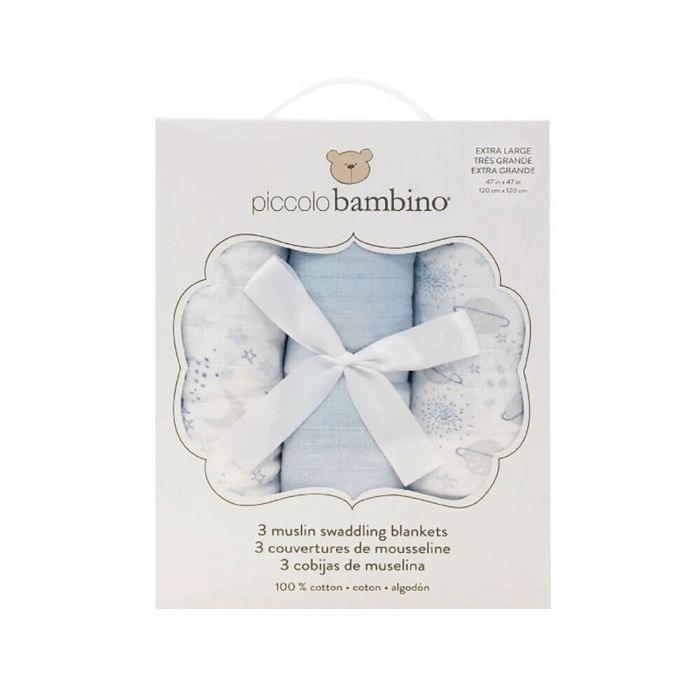 Warm Fuzzies Baby Gift Set. Dark Chocolate Sea Salt Caramels, Chocolate Truffles Silver, Medium Dark Coffee, Blue Mug, Plush Bear, Footsie Sleeper, Rattle Set, Swadding Blankets, Bamboo Bed Tray. Baby Gifts from Baskets Hamilton - Hamilton Delivery.